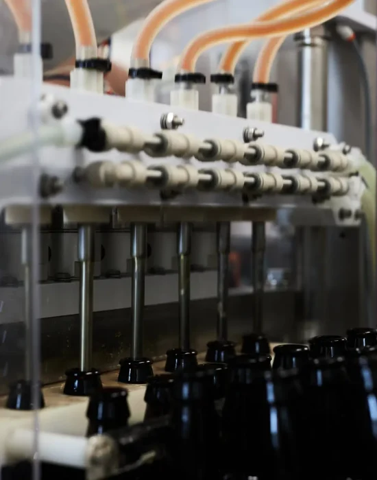 bottles of Tynt Meadow being filled on the production line