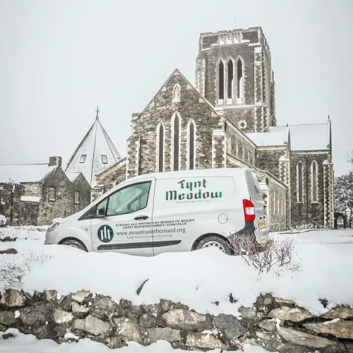 Tynt Meadow delivery van in snow